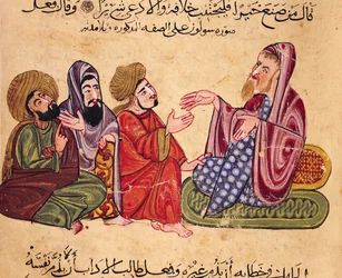 MS Ahmed III 3206 Solon (638-559 f.Kr.) Undervisning, illustration från 